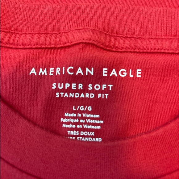American Eagle Long Sleeve Cotton Tee, Red, Size L, NWOT - Picture 5 of 6